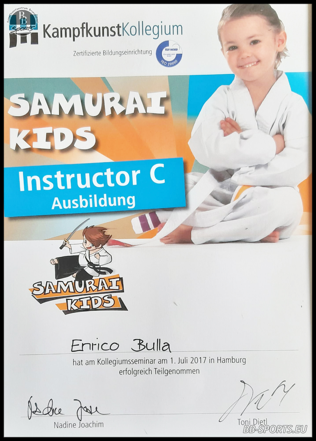 Instructor C - Kampfkunst Zertifikat