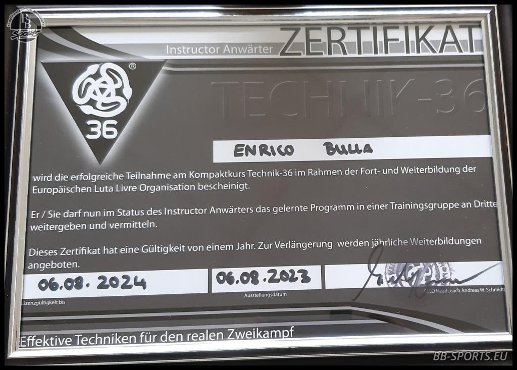 Kampfkunst Zertifikat INSTRUCOR LIZENZ 2023 & 2023